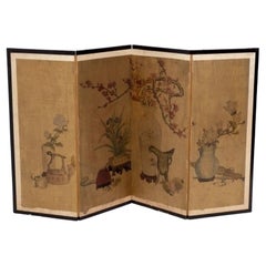 Chinese Hand Painted Table Screen or Wall Hanging