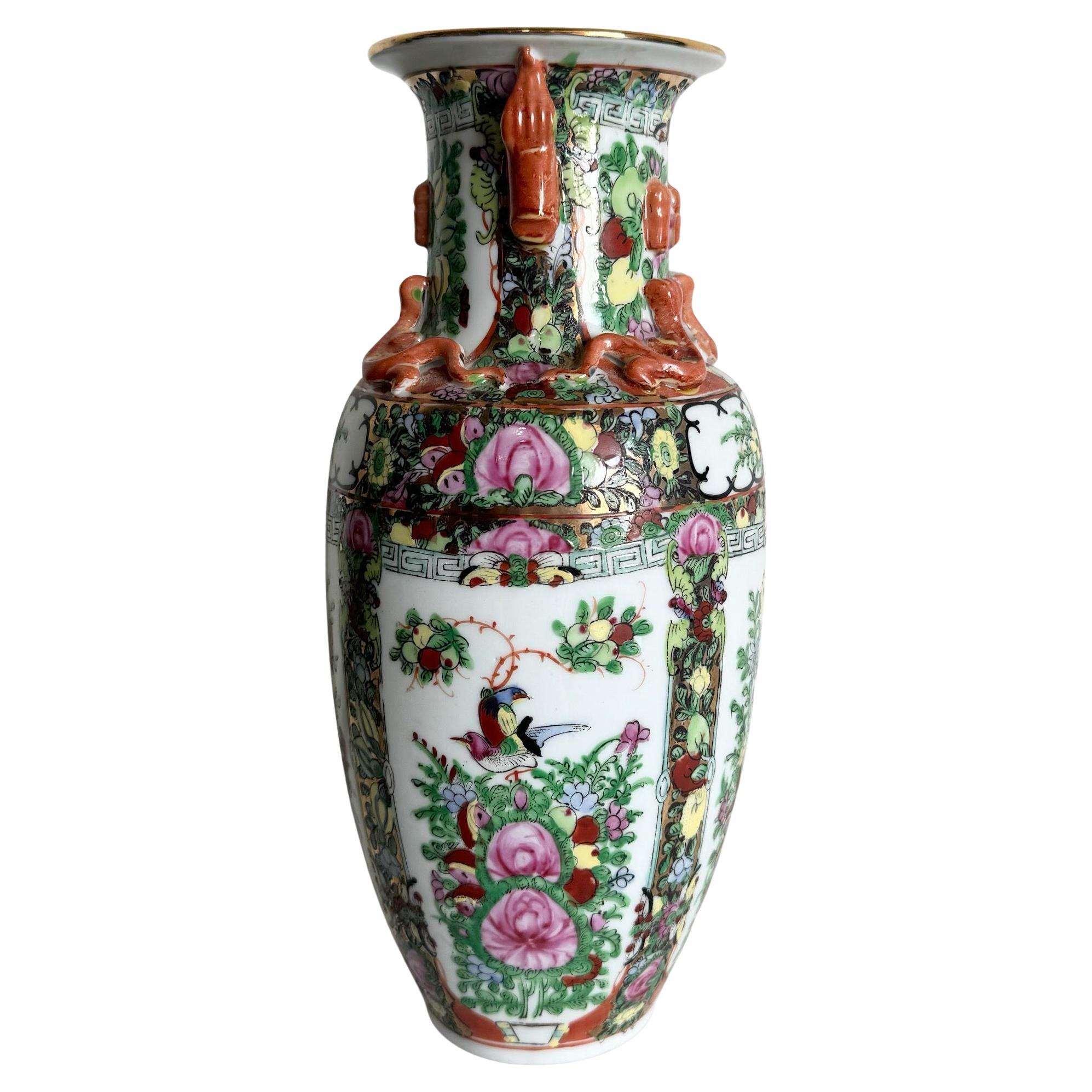 Chinese Hand Painted Multi Colored Vase