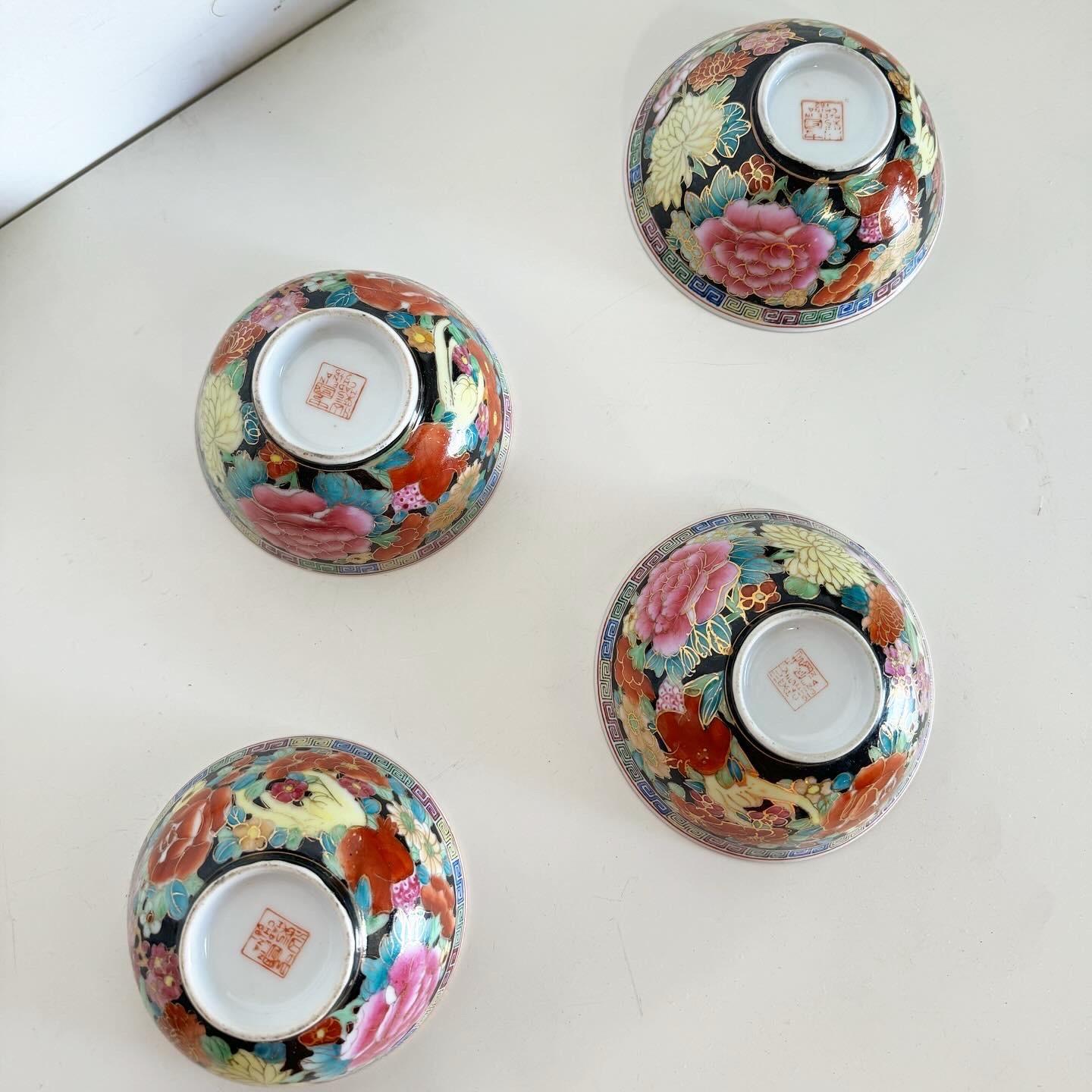 Delve into the elegance of traditional Chinese craftsmanship with a set of 4 hand-painted porcelain bowls. Adorned with vibrant designs, from floral patterns to majestic dragons, these bowls exemplify the finesse of Chinese porcelain art. Ideal for