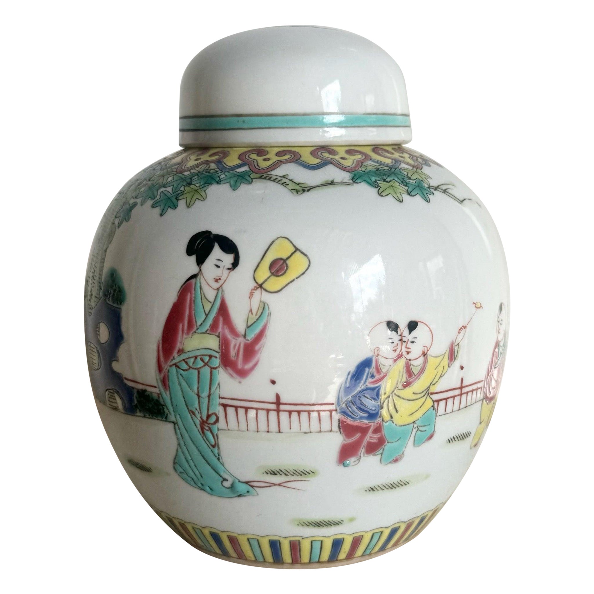 Pot à gingembre chinois peint à la main