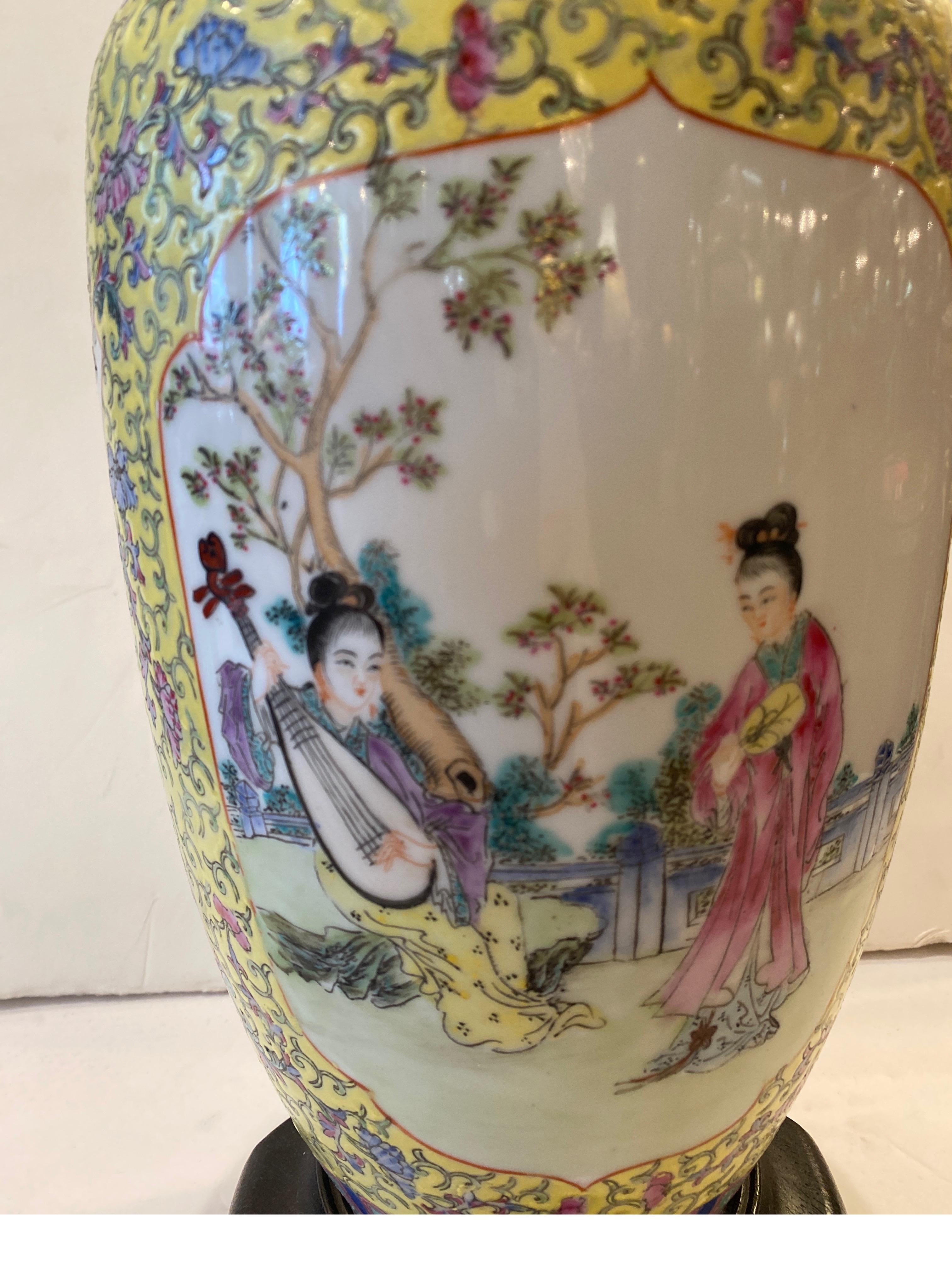 Lámpara de porcelana china pintada a mano Exportación china en venta