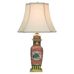 Lampada da tavolo cinese in porcellana dipinta a mano
