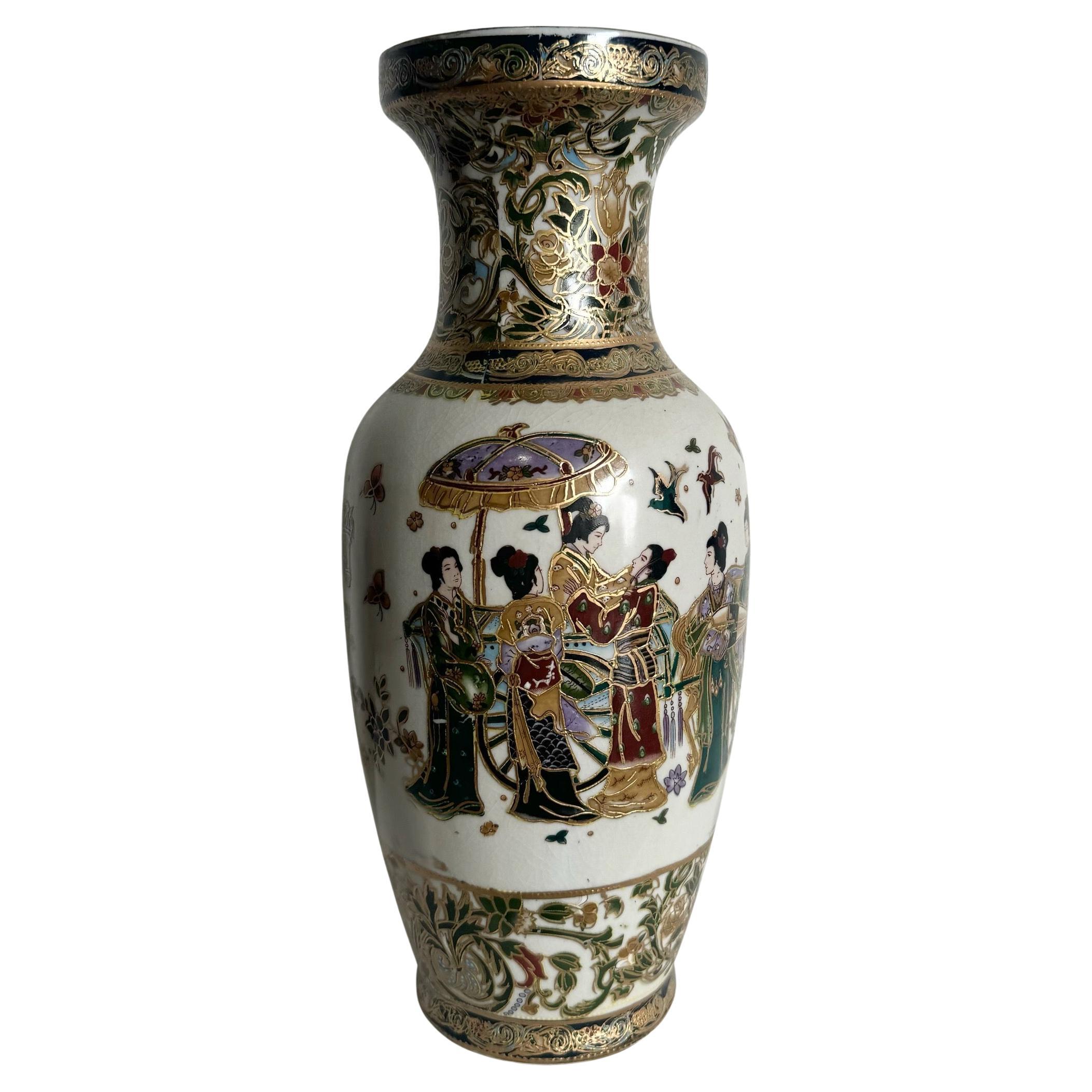 Chinese Hand Painted Satsuma Vase