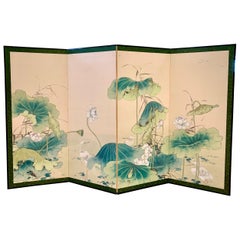 Chinese Hand Painted Screen Room Divider Expandable