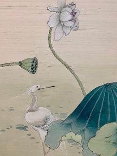 Chinese Hand Painted Screen Room Divider Expandable