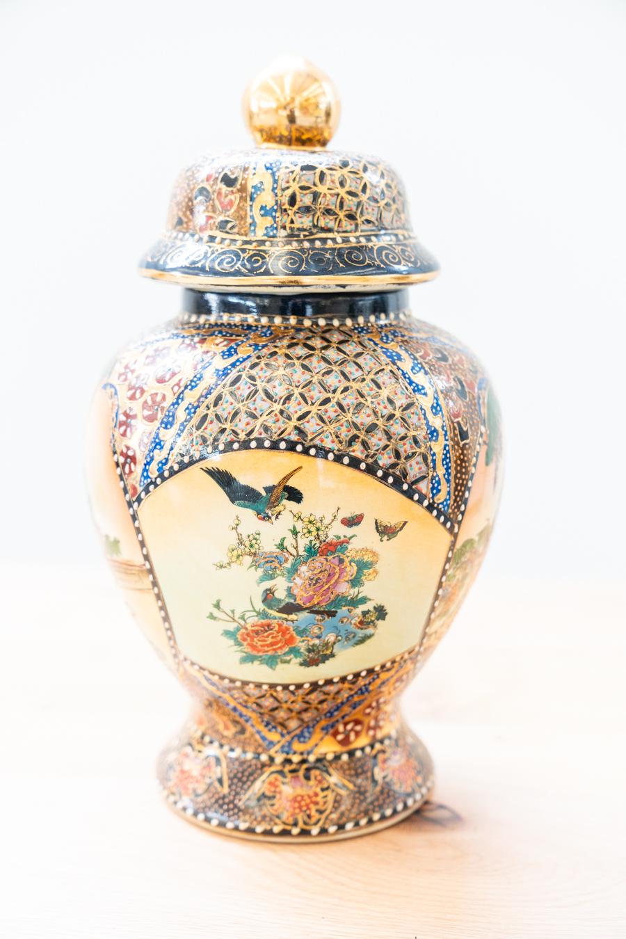 Ceramic Chinese Hand-Painted Vase, 1960s For Sale