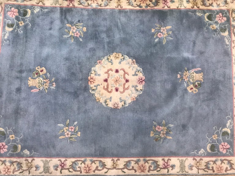 Chinese Hand Tufted Vintage Rug at 1stDibs