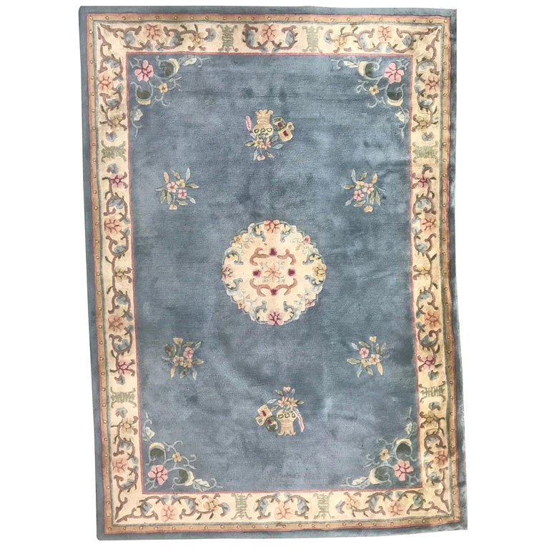 Chinese Hand Tufted Vintage Rug at 1stDibs