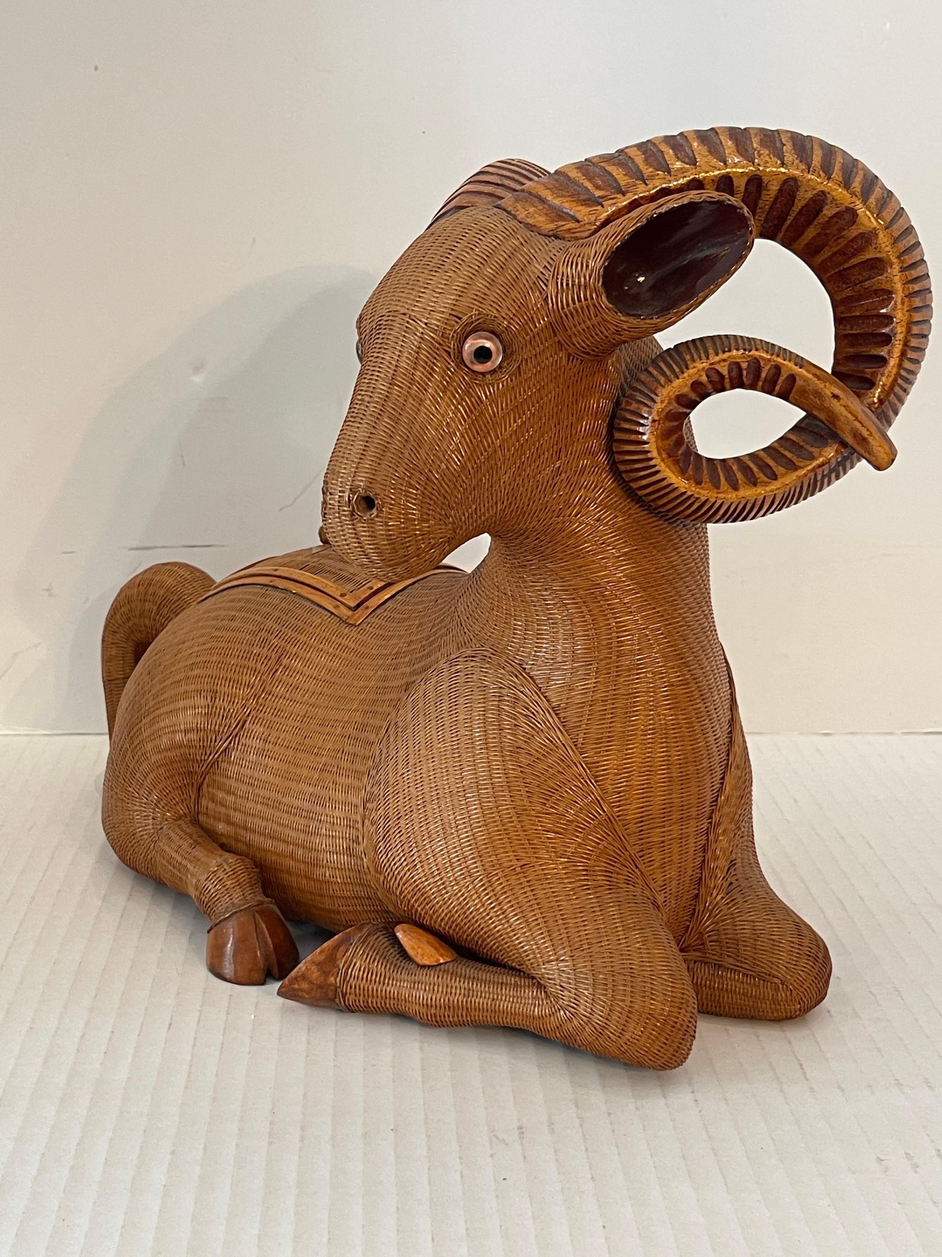 Chinese Hand Woven  Wicker Ram Box, Shanghai Collection 10