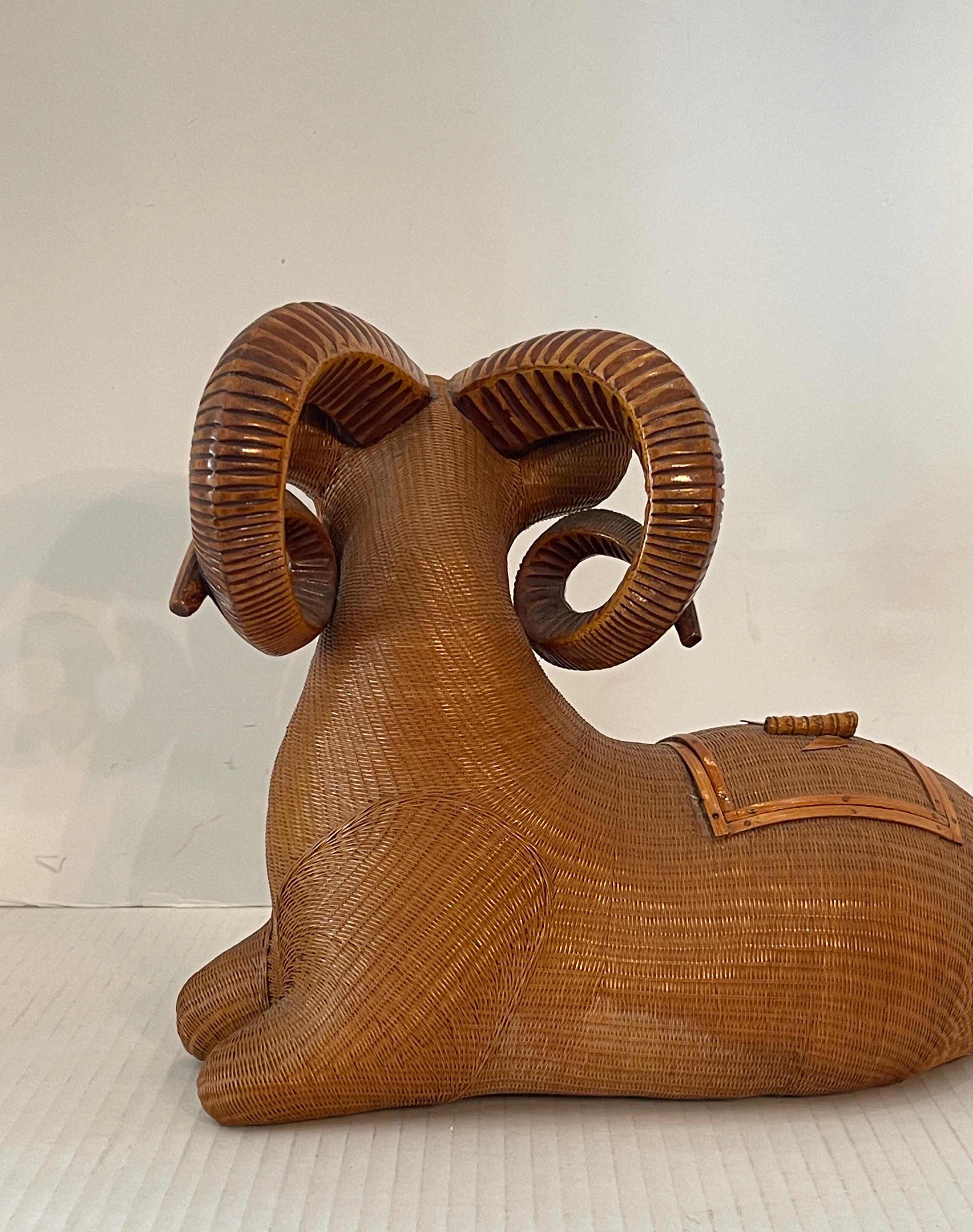 Chinese Hand Woven  Wicker Ram Box, Shanghai Collection 2