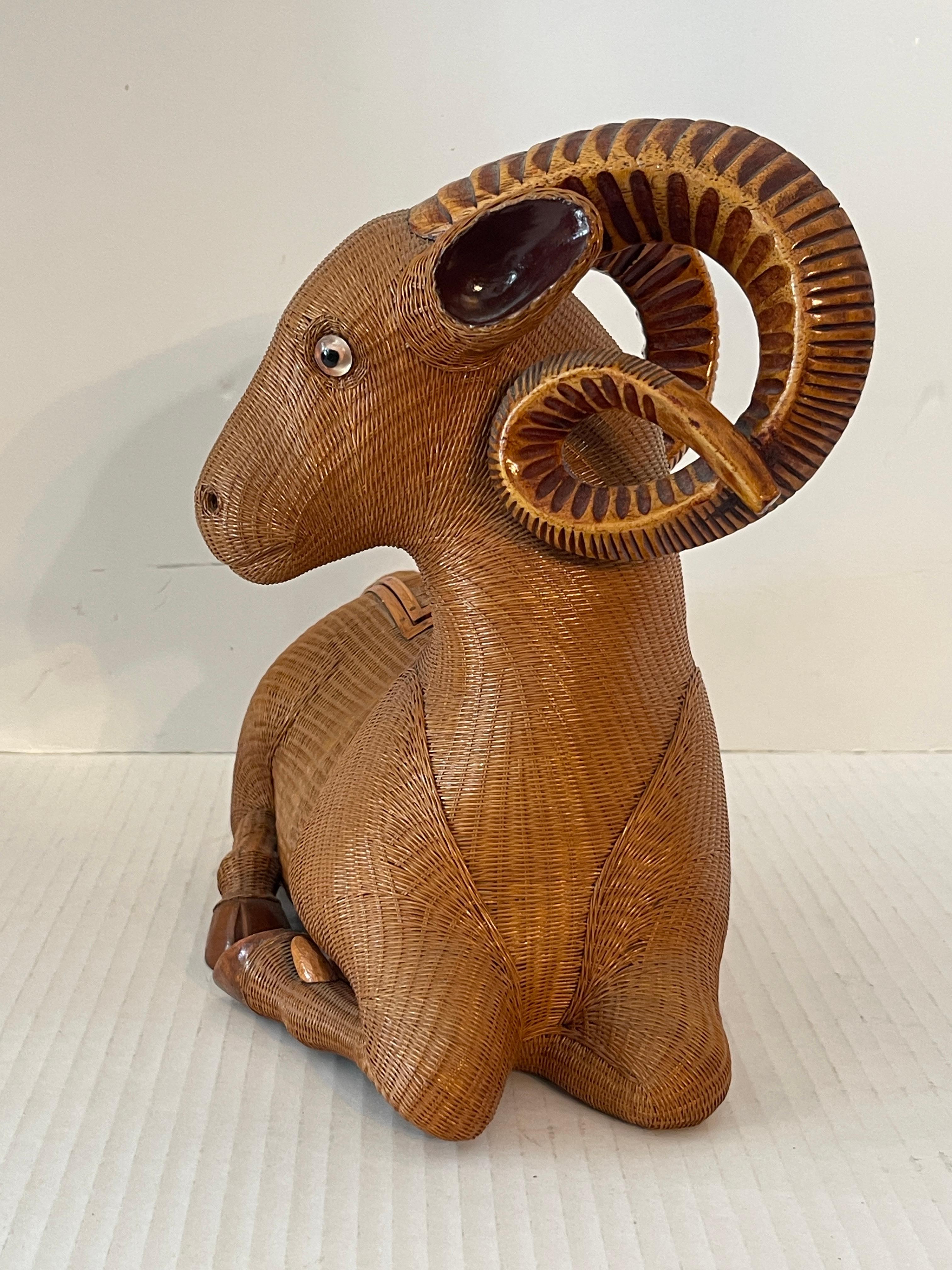 Chinese Hand Woven  Wicker Ram Box, Shanghai Collection 3