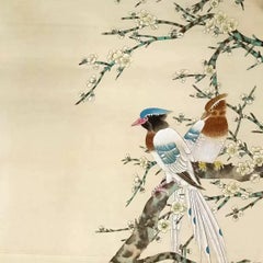 Chinese Handpainting Birds Flowers Painting Scroll