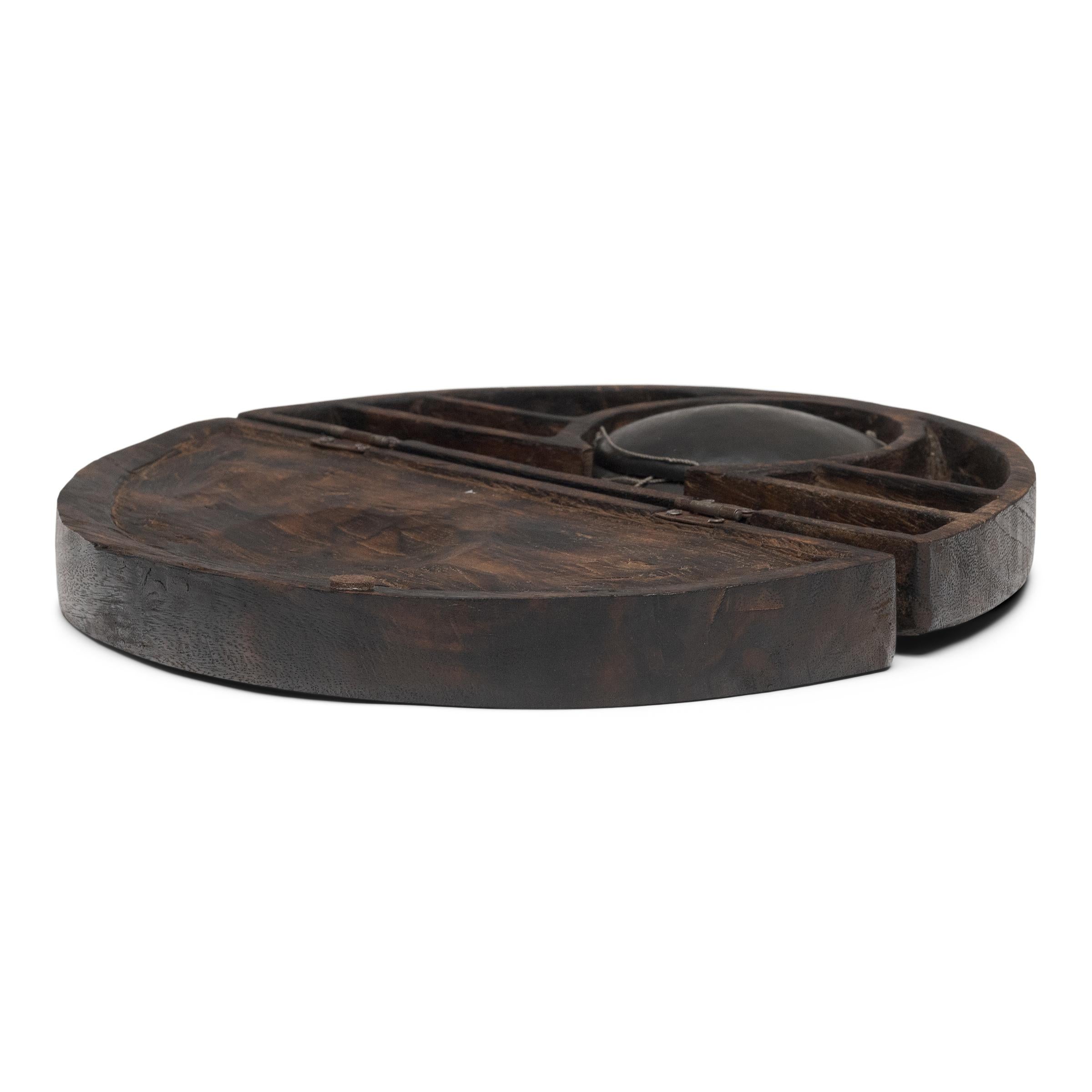 20th Century Chinese Hanging Opium Scale in Wooden Case For Sale