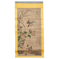 Chinese Hanging Scroll Landscape with Birds and Flowers