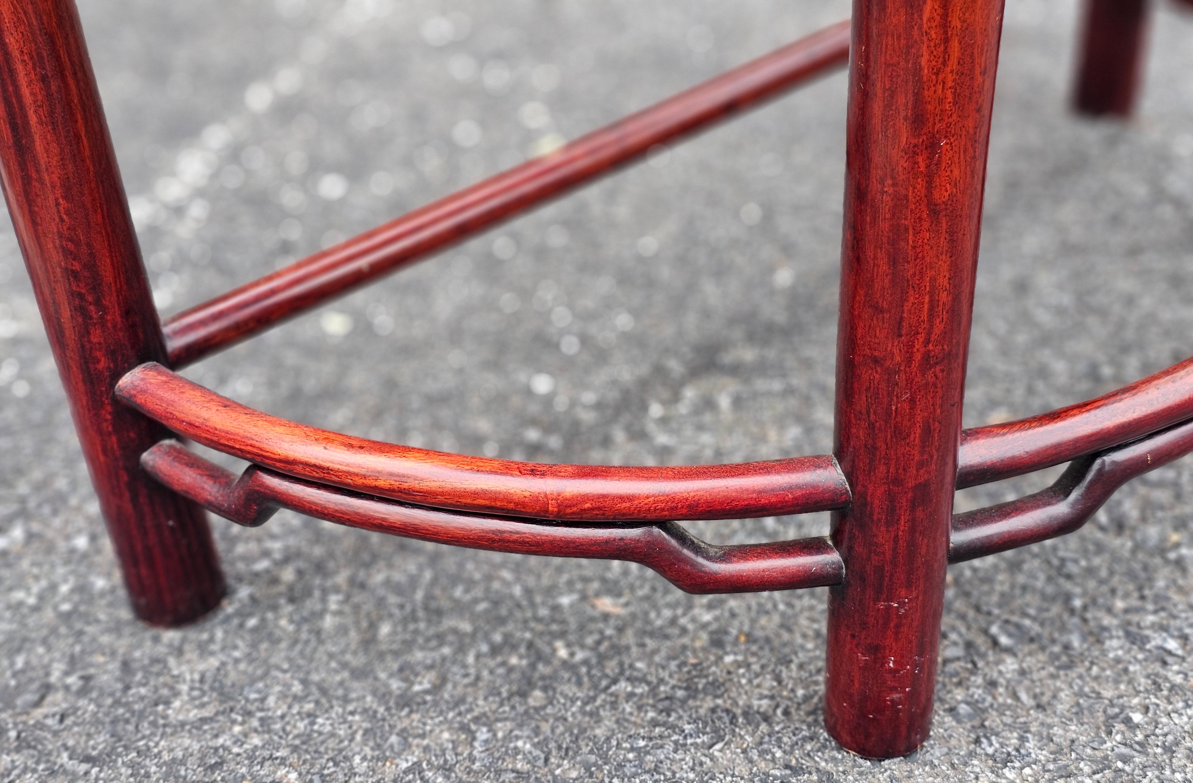 Stained Chinese Hard Rosewood Demilune Console Table For Sale