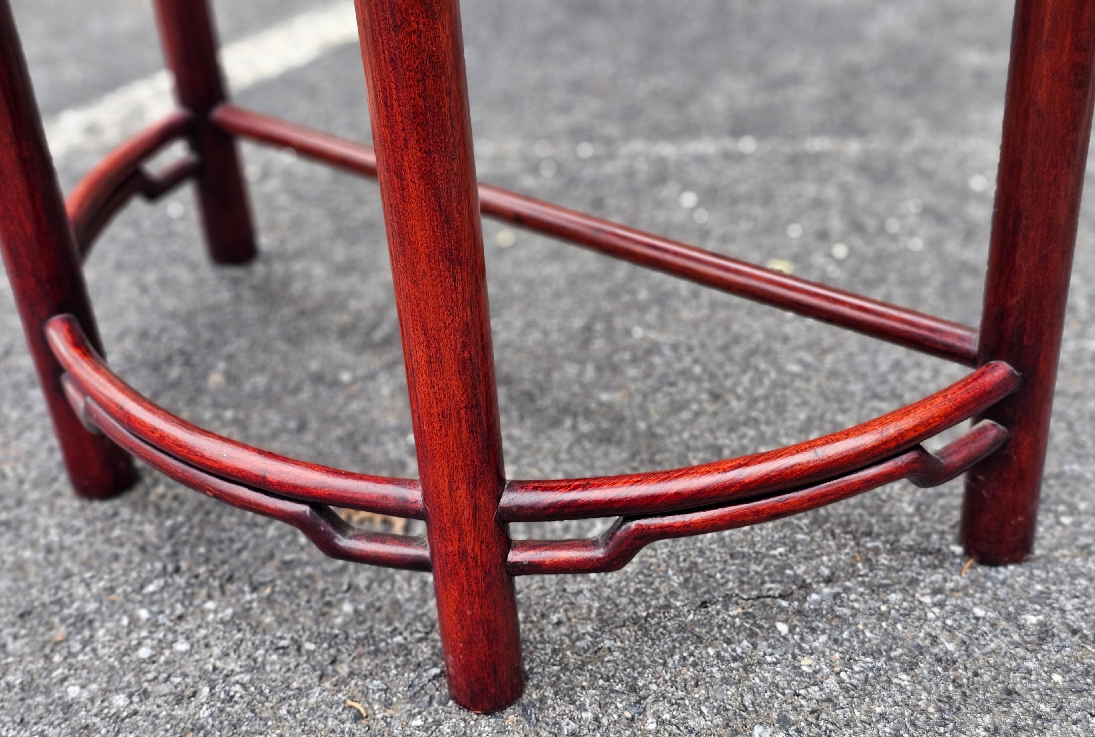Hardwood Chinese Hard Rosewood Demilune Console Table For Sale