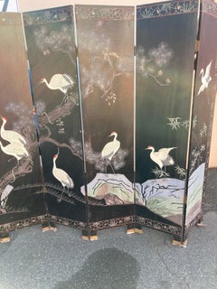 Chinese Hard Stone Inlaid Double Sided Screen