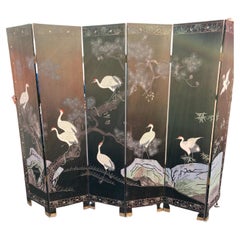 Chinese Hard Stone Inlaid Double Sided Screen