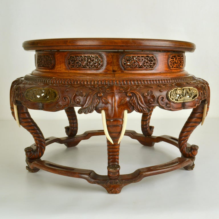 Chinese Wooden Vase Stand with Elephant Trunk Legs at 1stDibs wooden