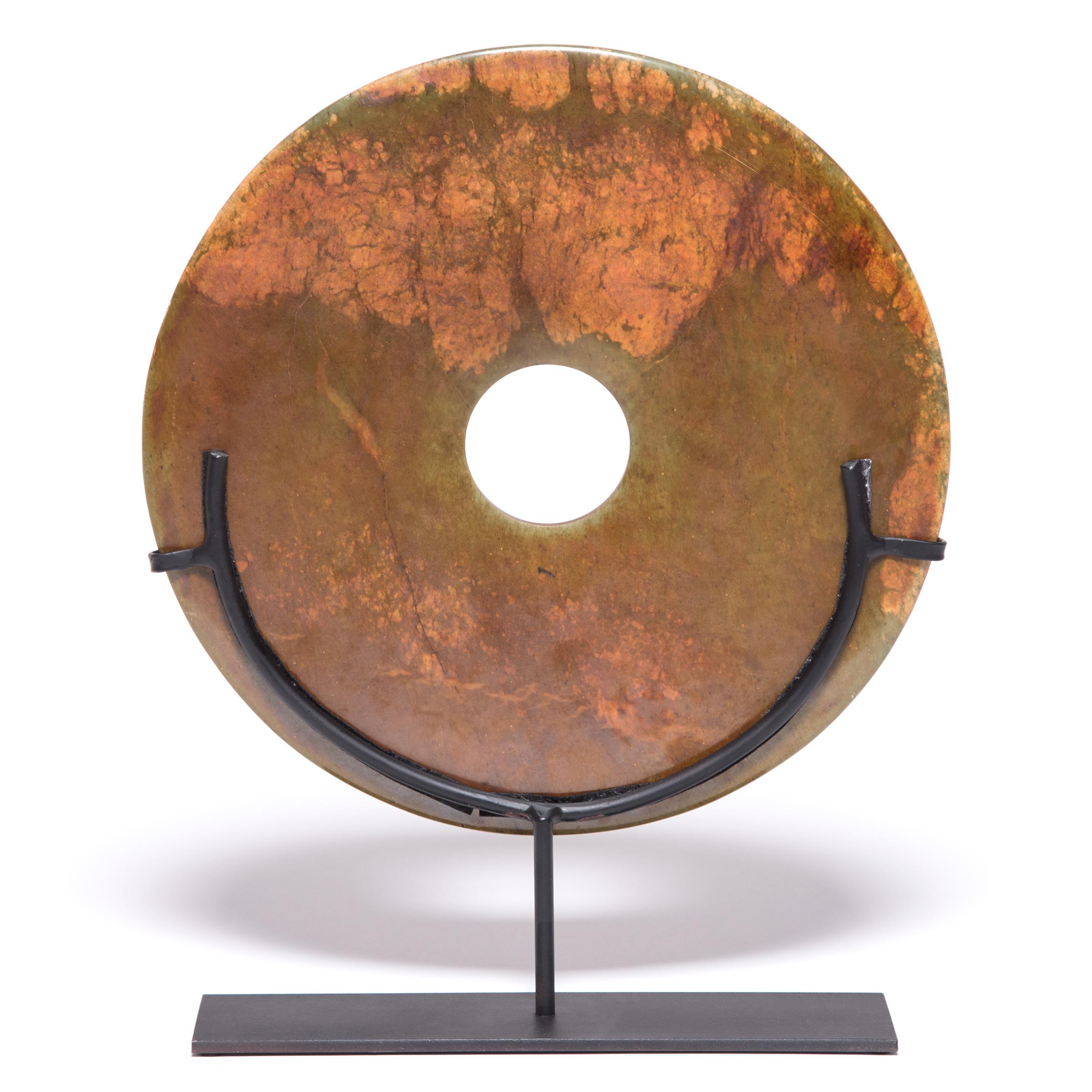 Polished Chinese Hardstone Bi Disc