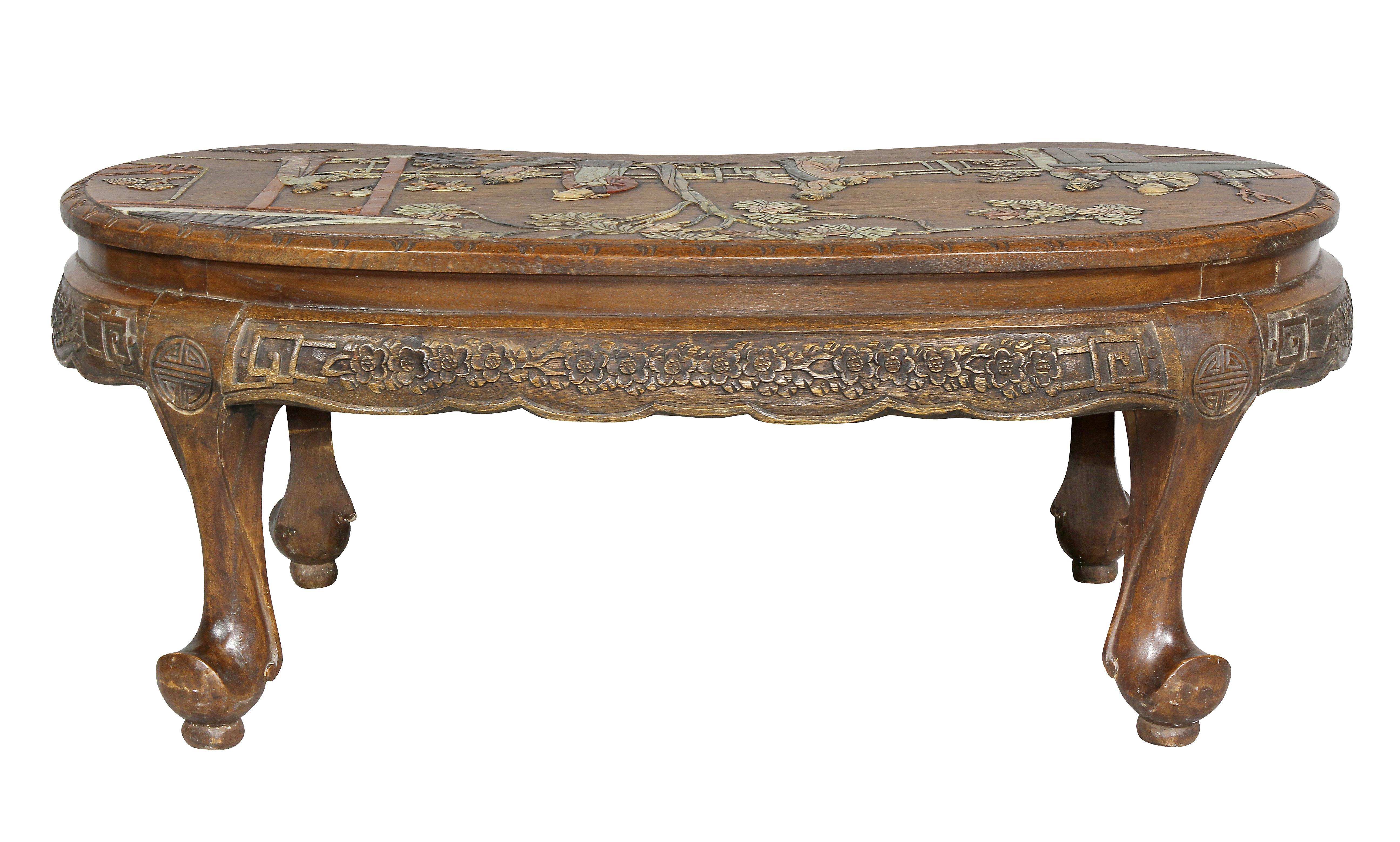 Chinese Hardstone Mounted Coffee Table For Sale 9