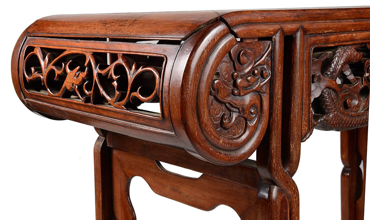 Carved Chinese Hardwood Alter Table, 19th Century For Sale