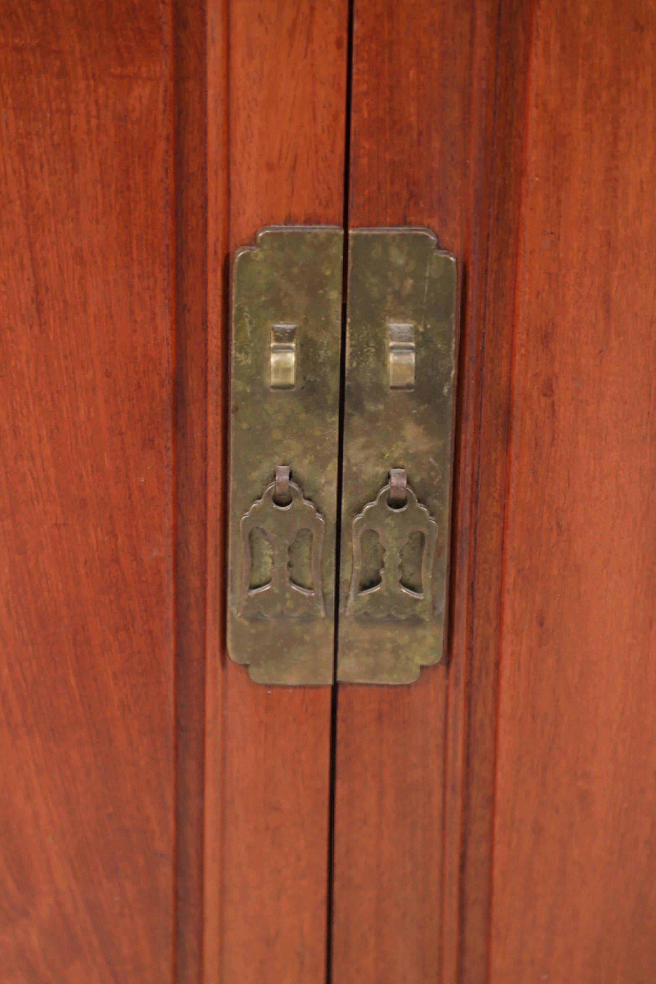 Chinese Hardwood Bar Cabinet with Shou Carvings For Sale 11