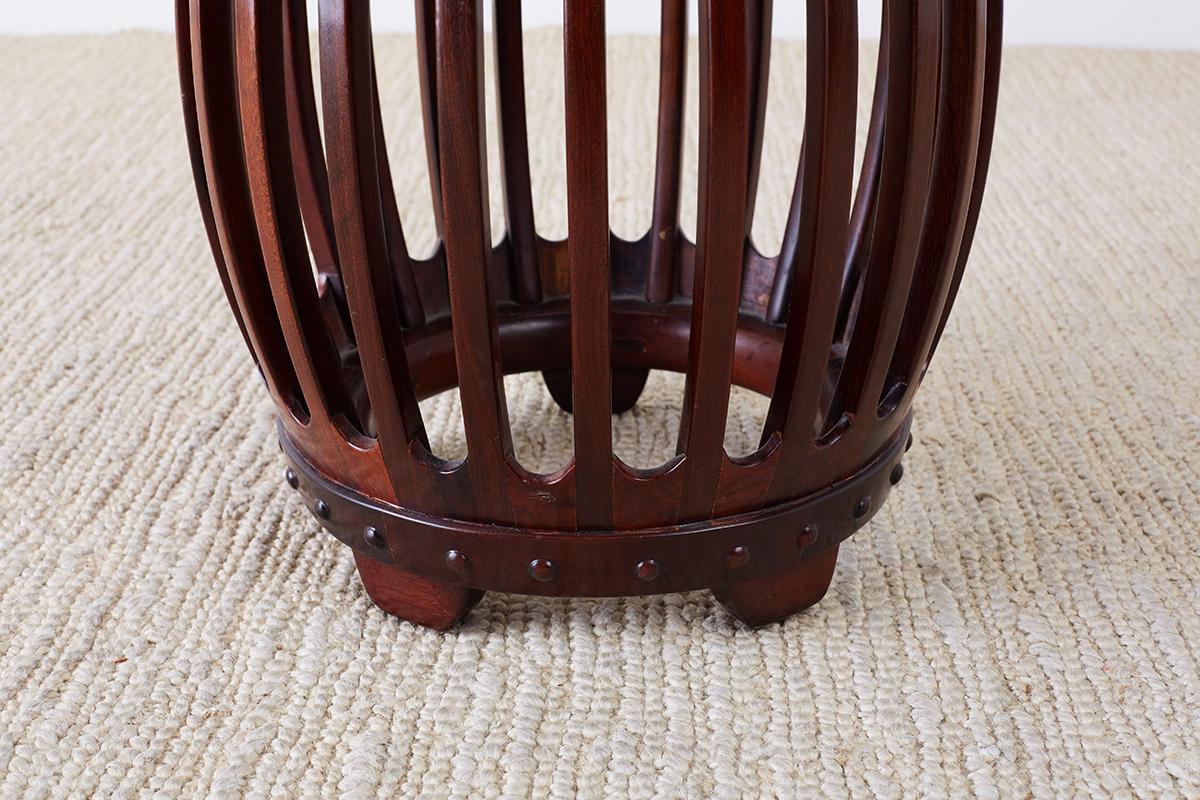 20th Century Chinese Hardwood Carved Drum Stool or Drink Table