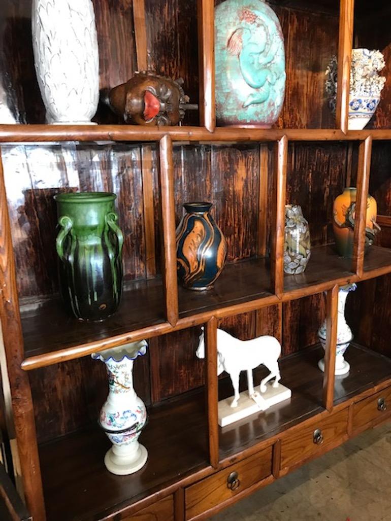 Chinese Hardwood Display Cabinet In Good Condition In Hudson, NY