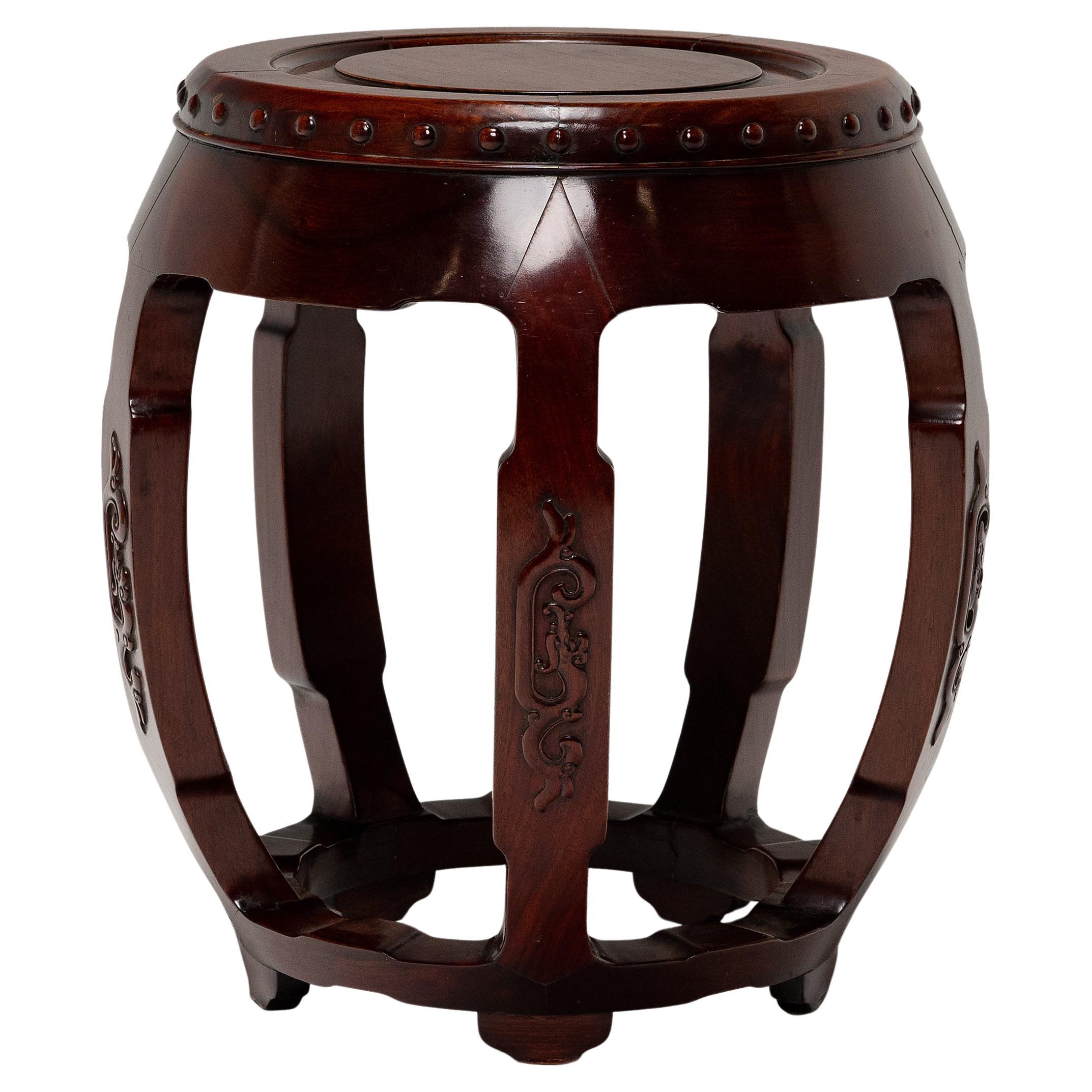 Chinese Hardwood Drum Stool For Sale