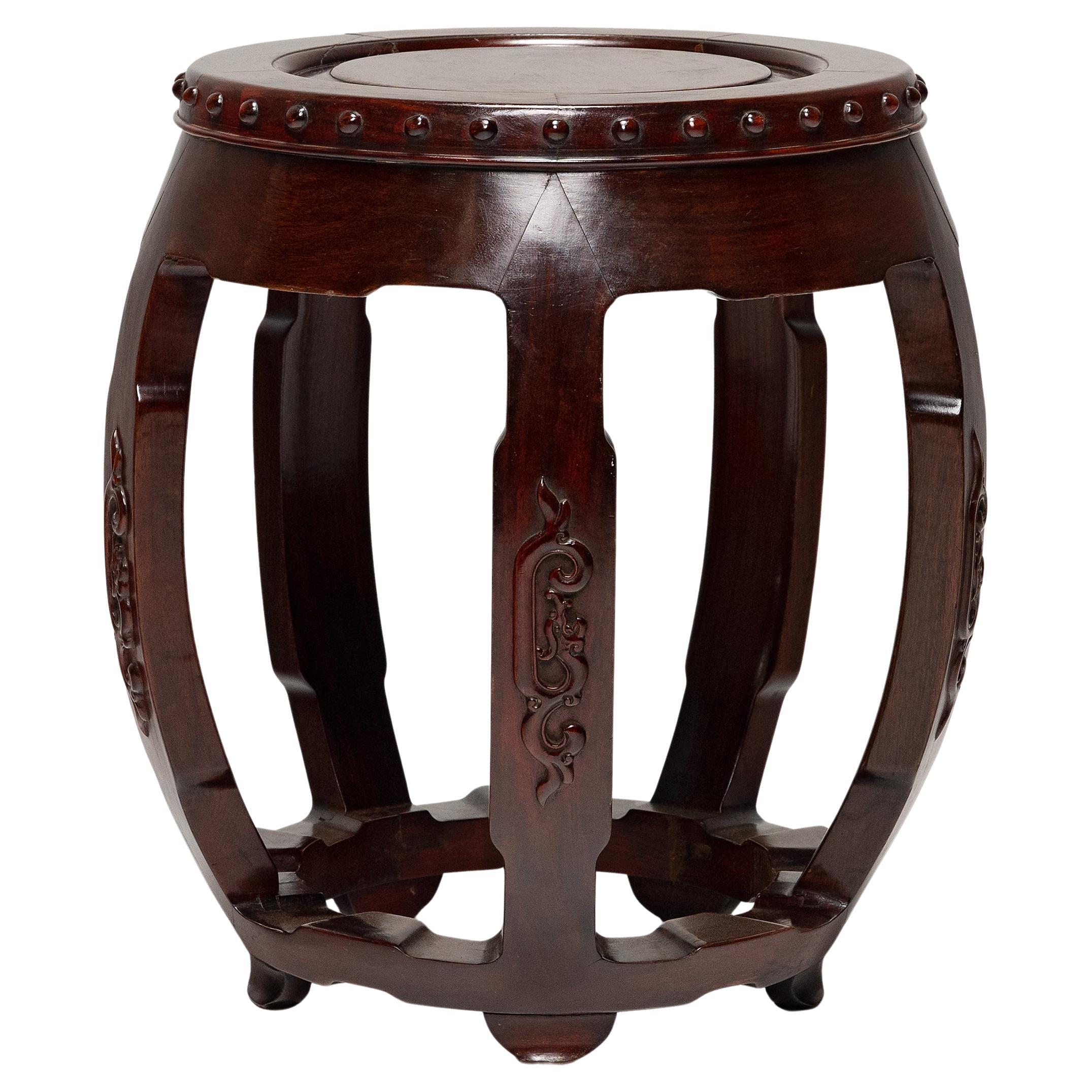Chinese Hardwood Drum Stool For Sale