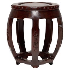Taburete de tambor chino de madera dura