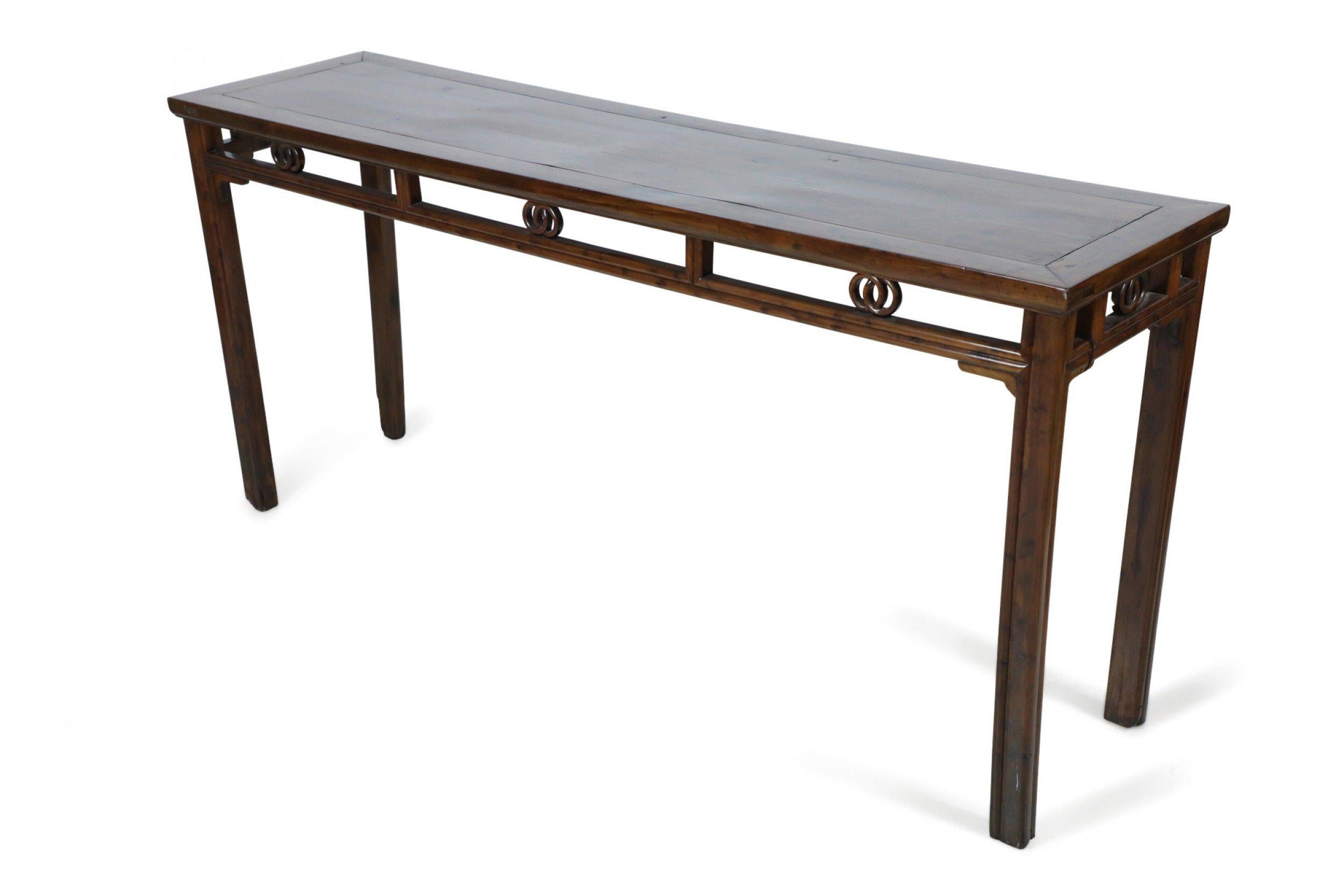 Chinese hardwood Long Rectangular Console Table For Sale 4