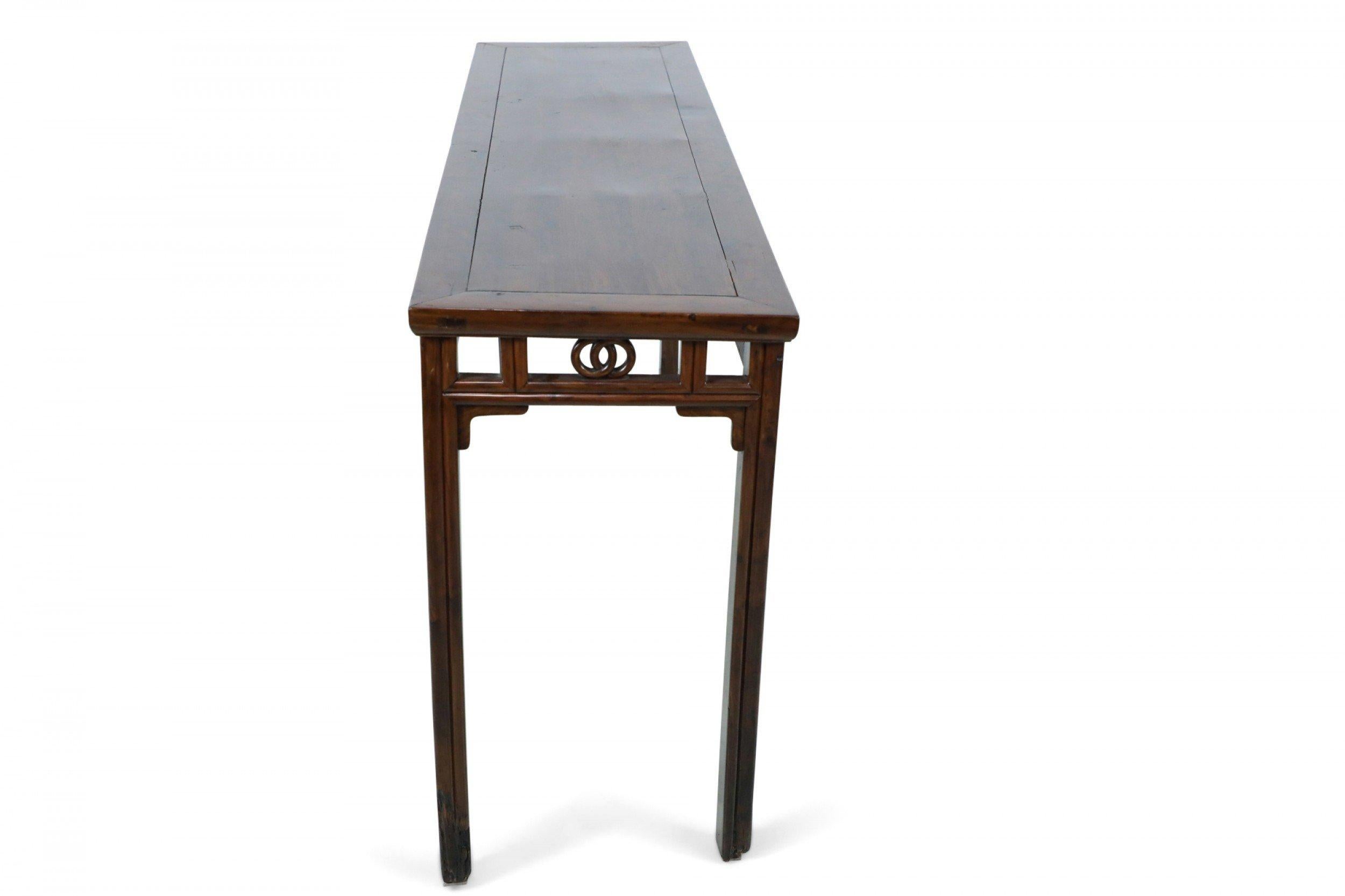 Chinese hardwood Long Rectangular Console Table For Sale 8