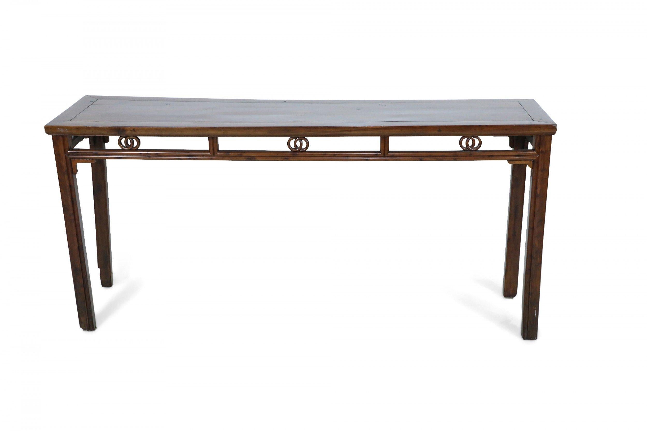 Chinese hardwood Long Rectangular Console Table For Sale 1