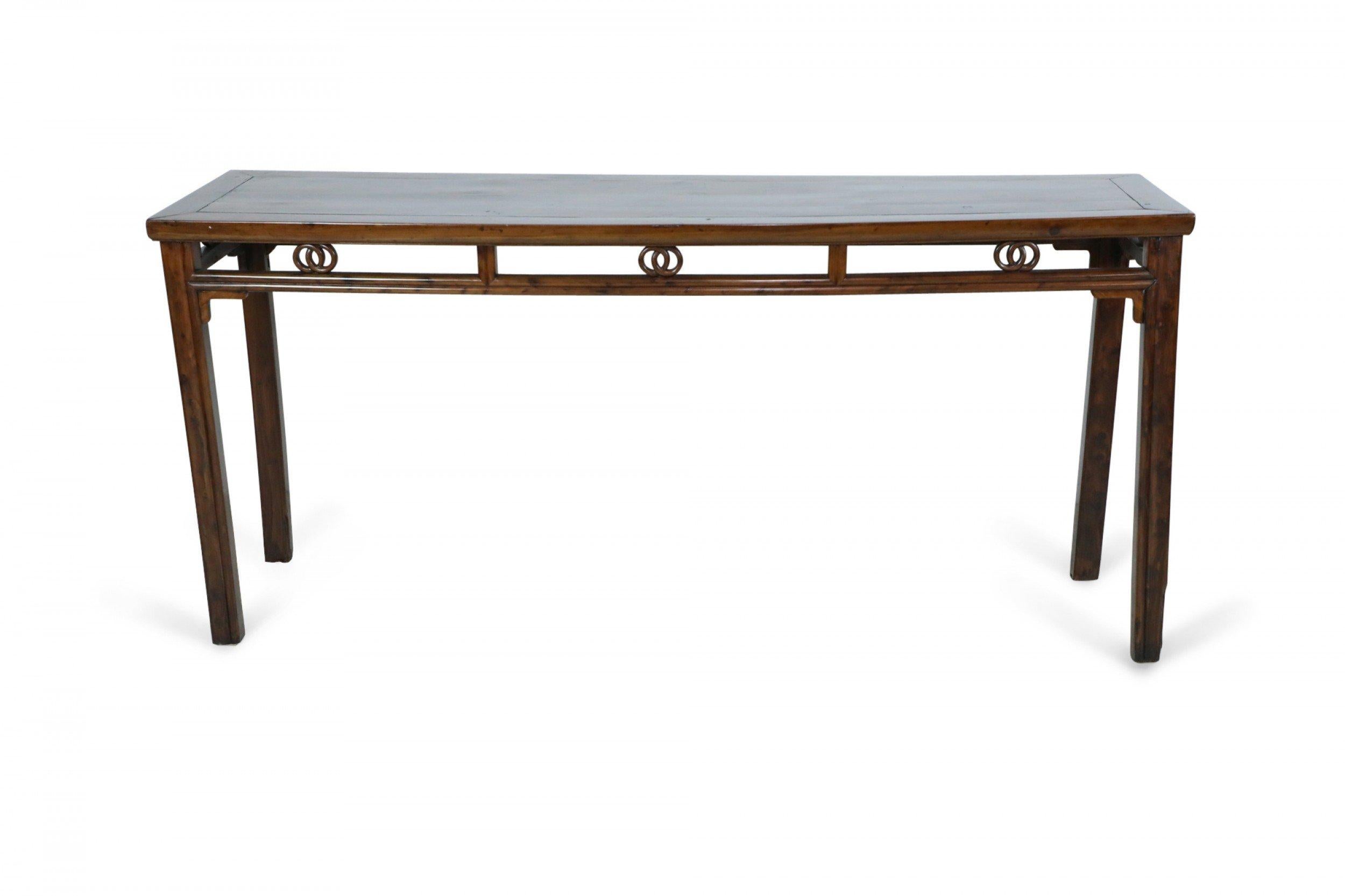 Chinese hardwood Long Rectangular Console Table For Sale 2