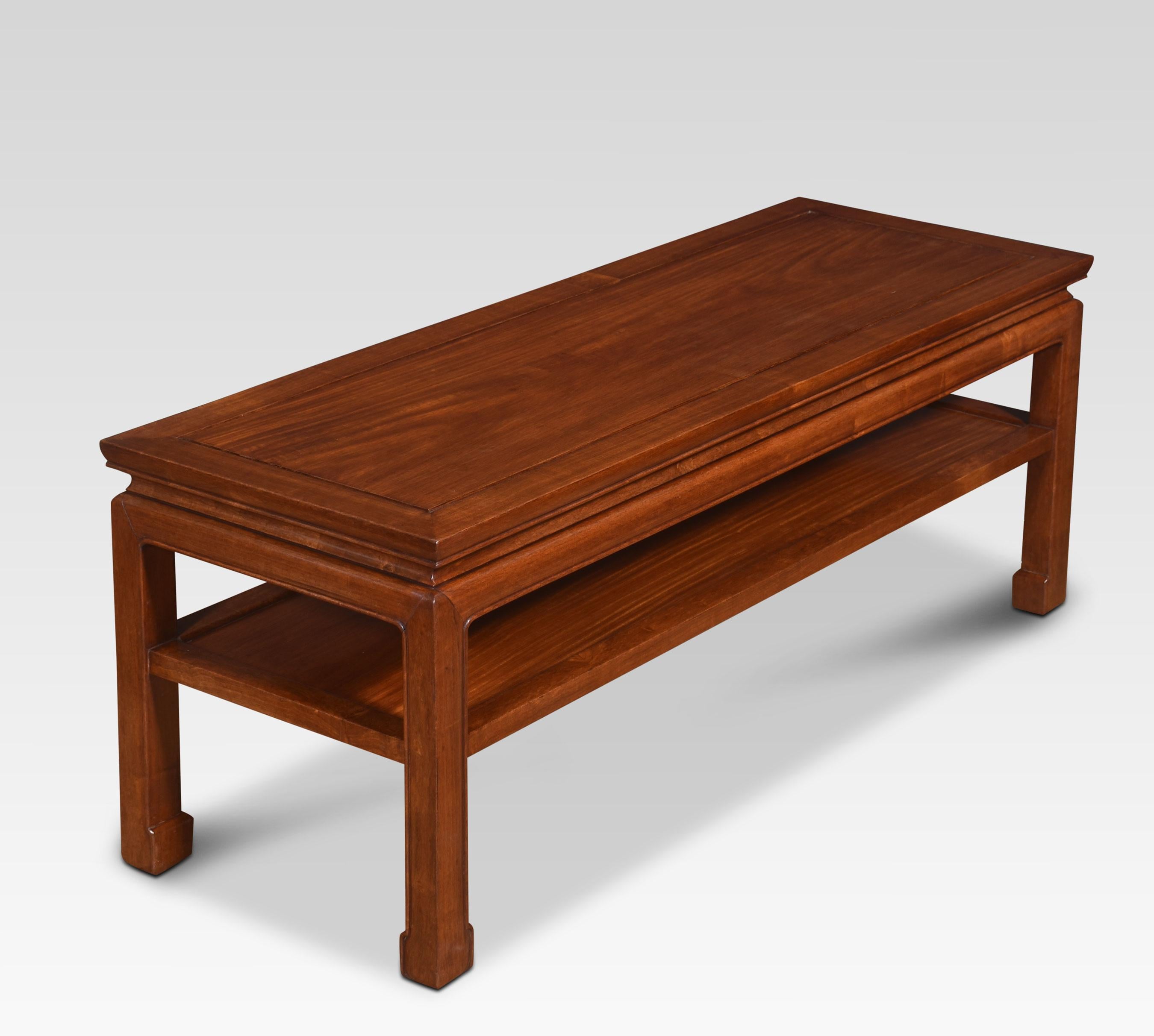 20th Century Chinese hardwood low coffee table For Sale