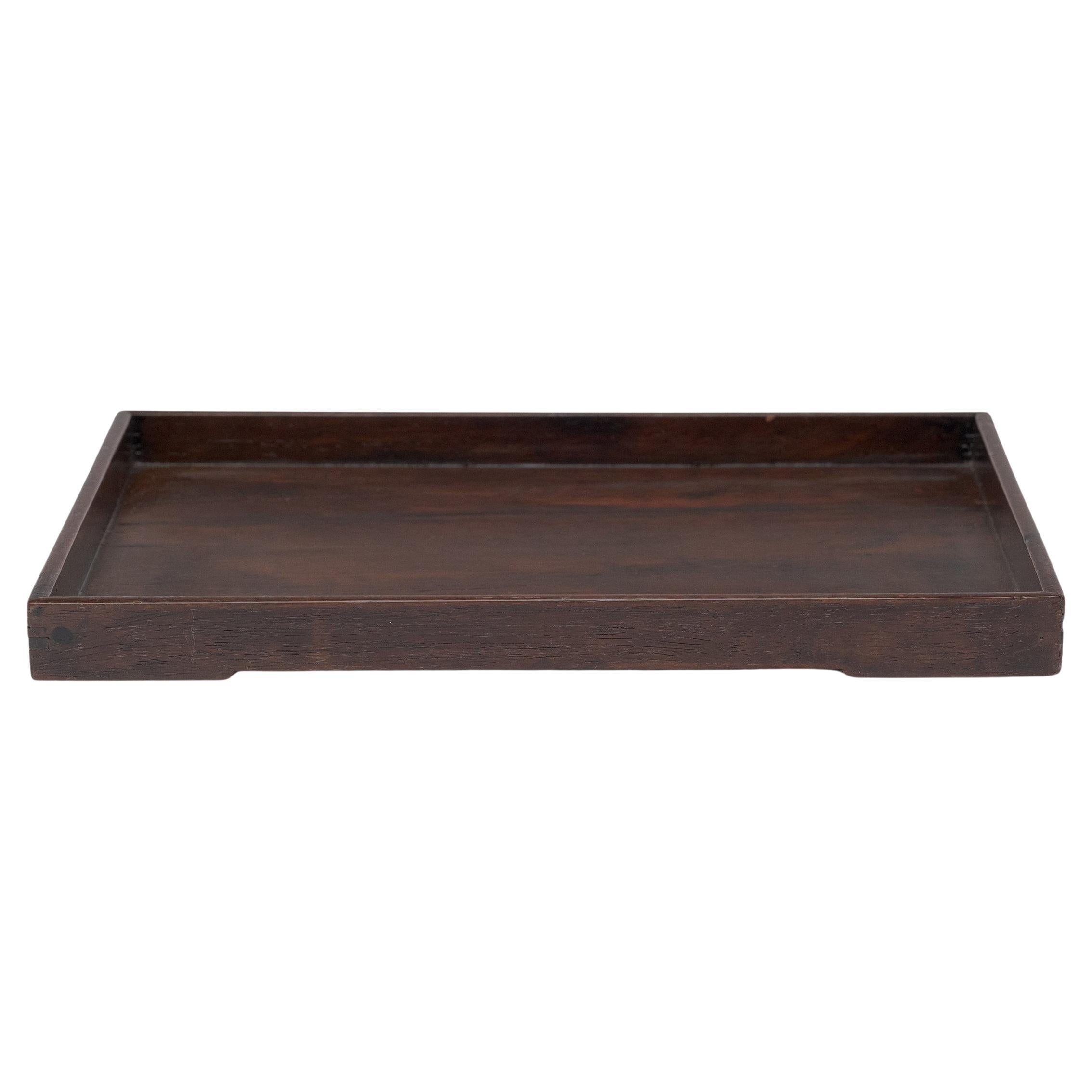 Bandeja de opio de madera dura china, c. 1850 en venta