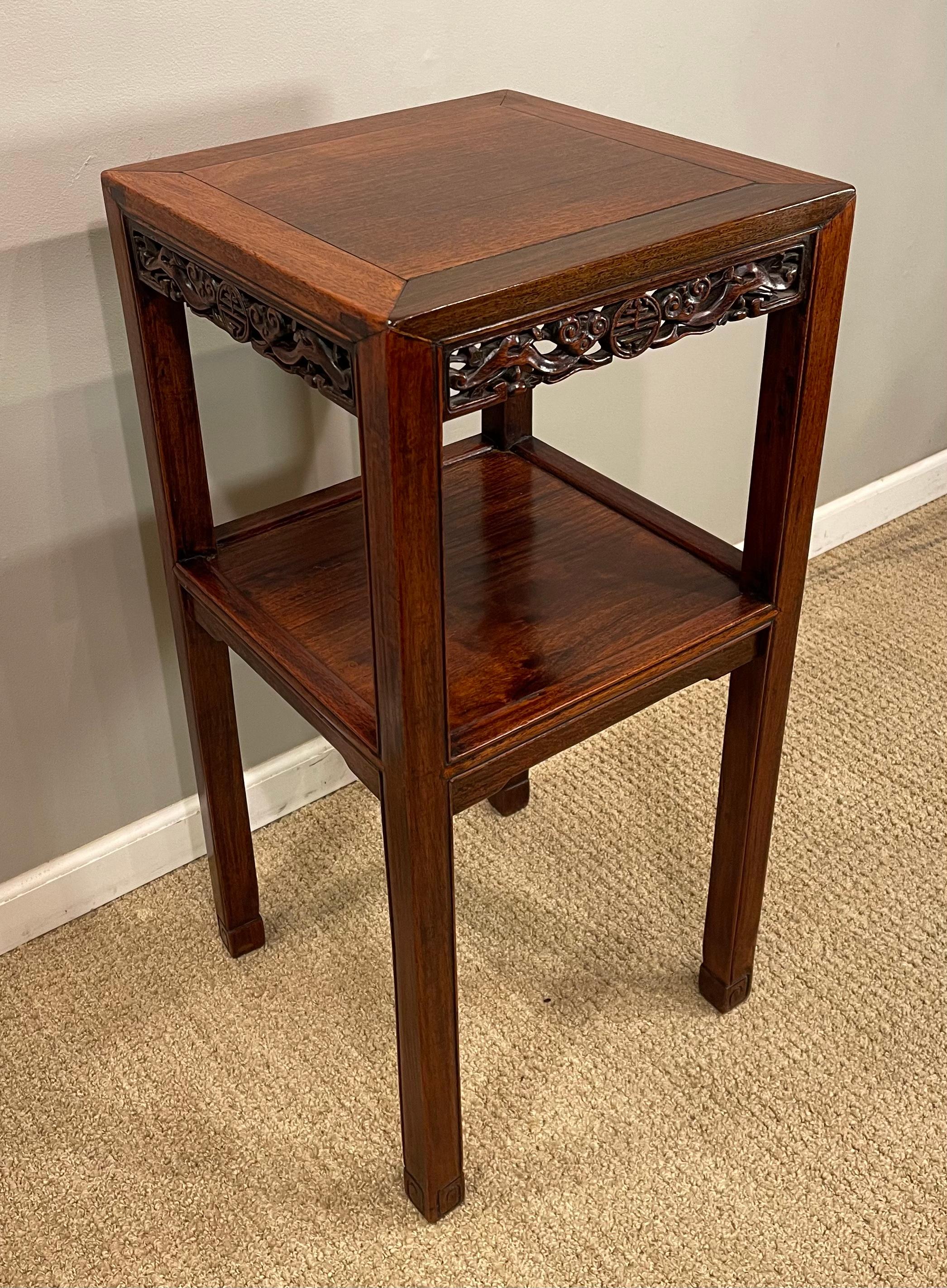 Chinese Export Chinese Hardwood 'Hungmu' Tea Table, Late 19th Century / Early 20th Century For Sale