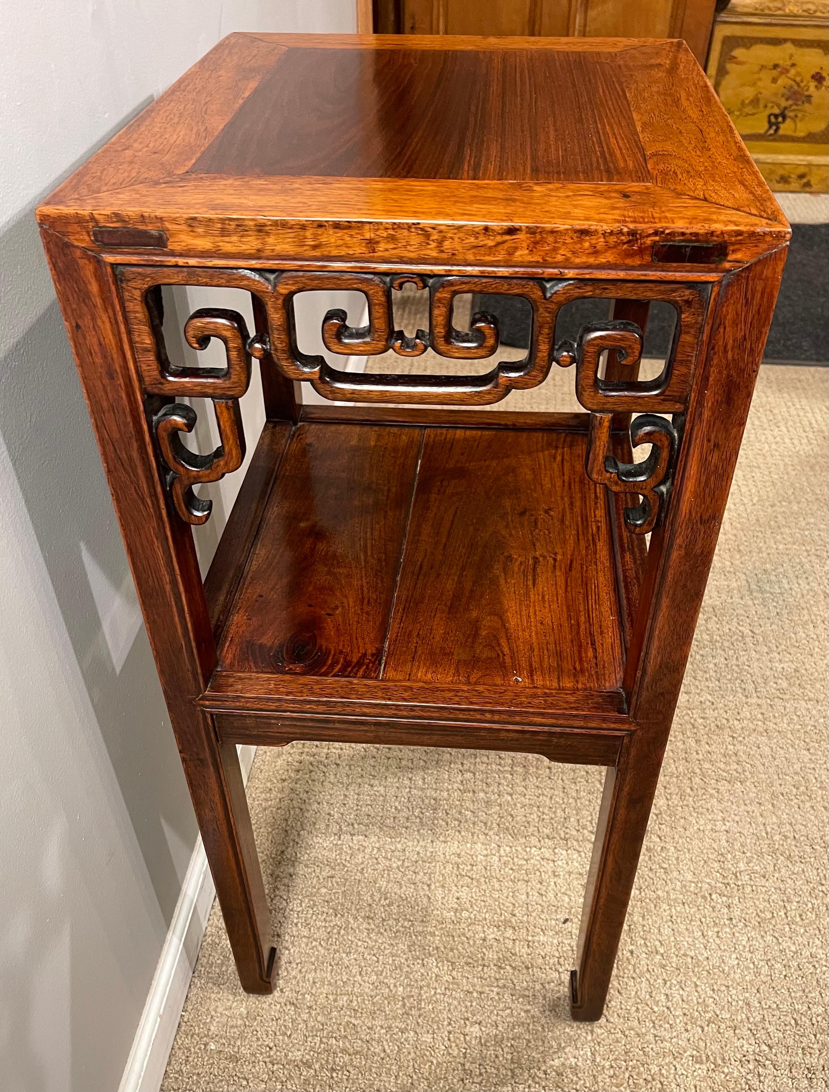 Polished Chinese Hardwood 'Hungmu' Tea Table, Late 19th Century / Early 20th Century