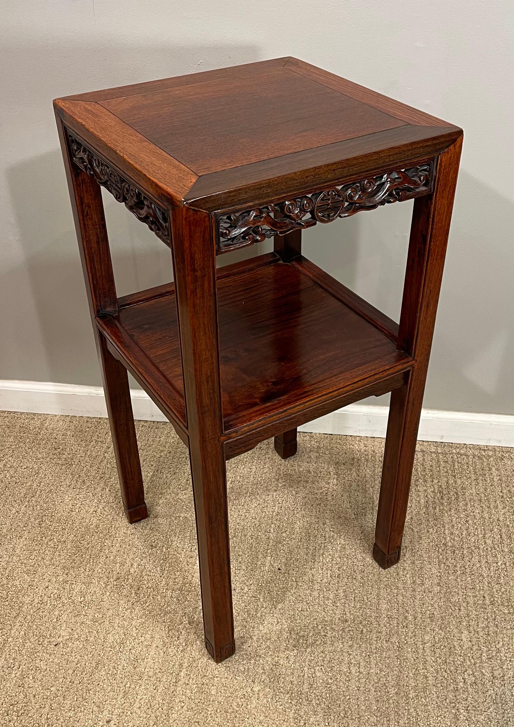 Chinese Hardwood 'Hungmu' Tea Table, Late 19th Century / Early 20th Century In Good Condition For Sale In New York, NY