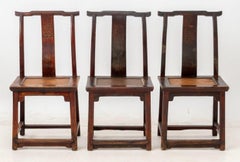 Chinese Hardwood Yokeback Side Chairs, 6