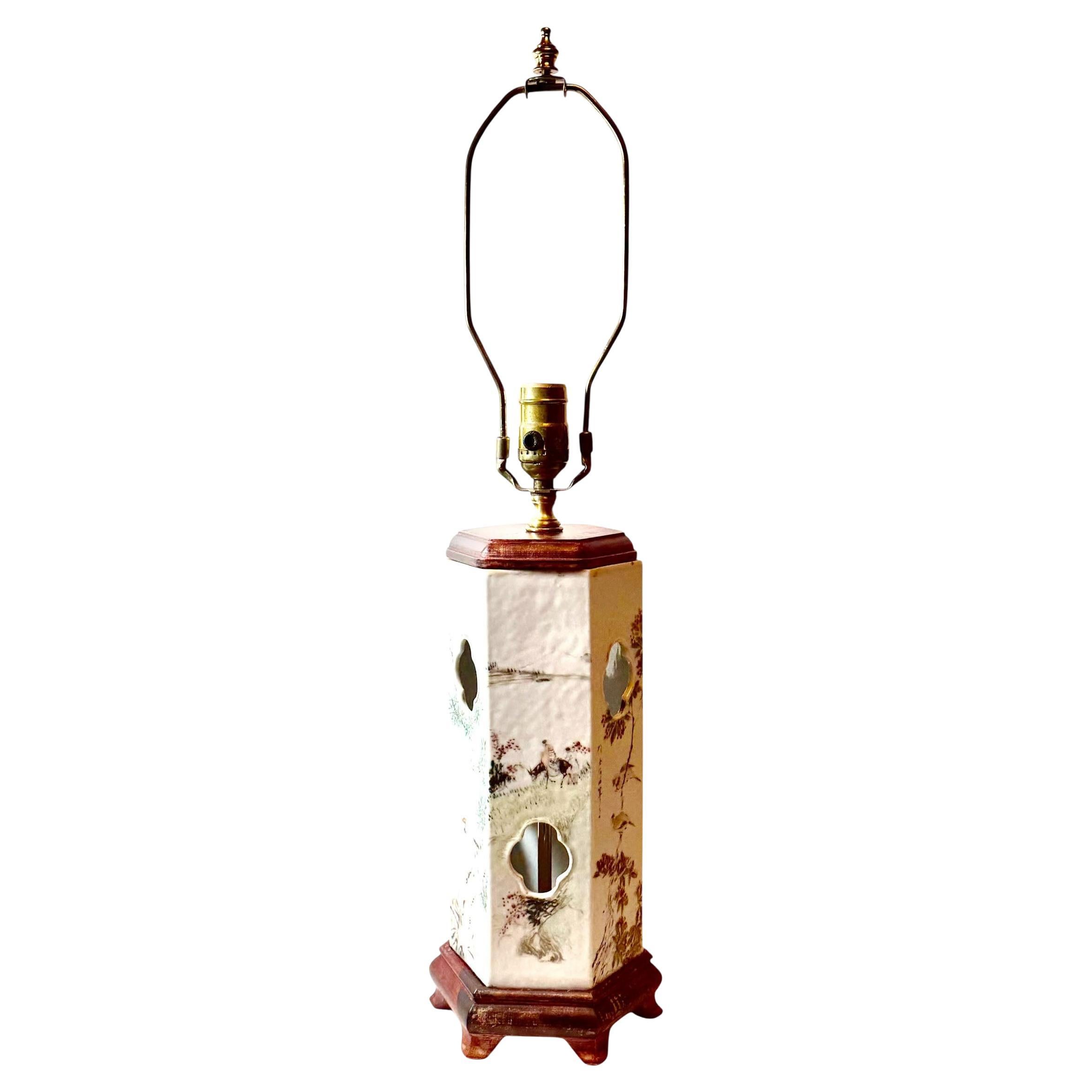 Chinese Hat Holder As A Lamp For Sale