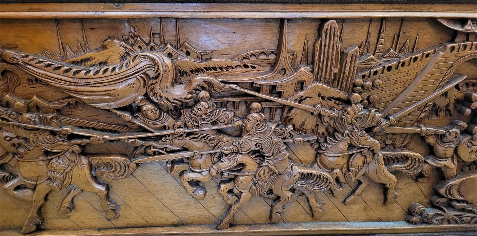 chinese carved camphor wood chest