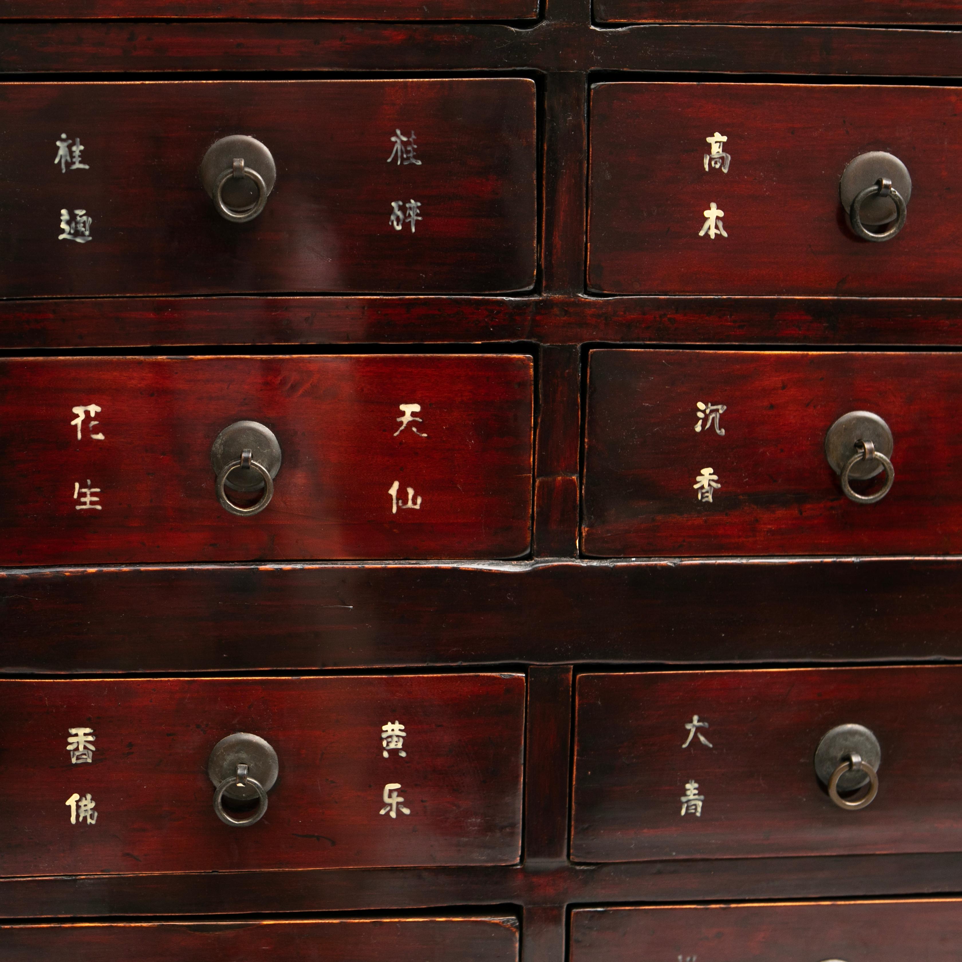 Chinese Herbal Apothecary Chest, Late 19th Century In Good Condition For Sale In Kastrup, DK