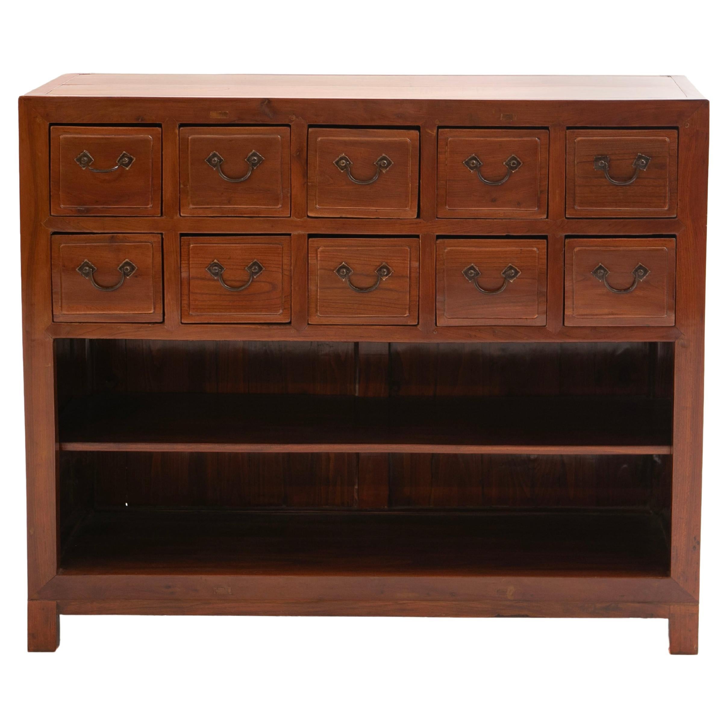 Chinese Herbal Apothecary Chest And Bookcase, Late 19th Century For Sale