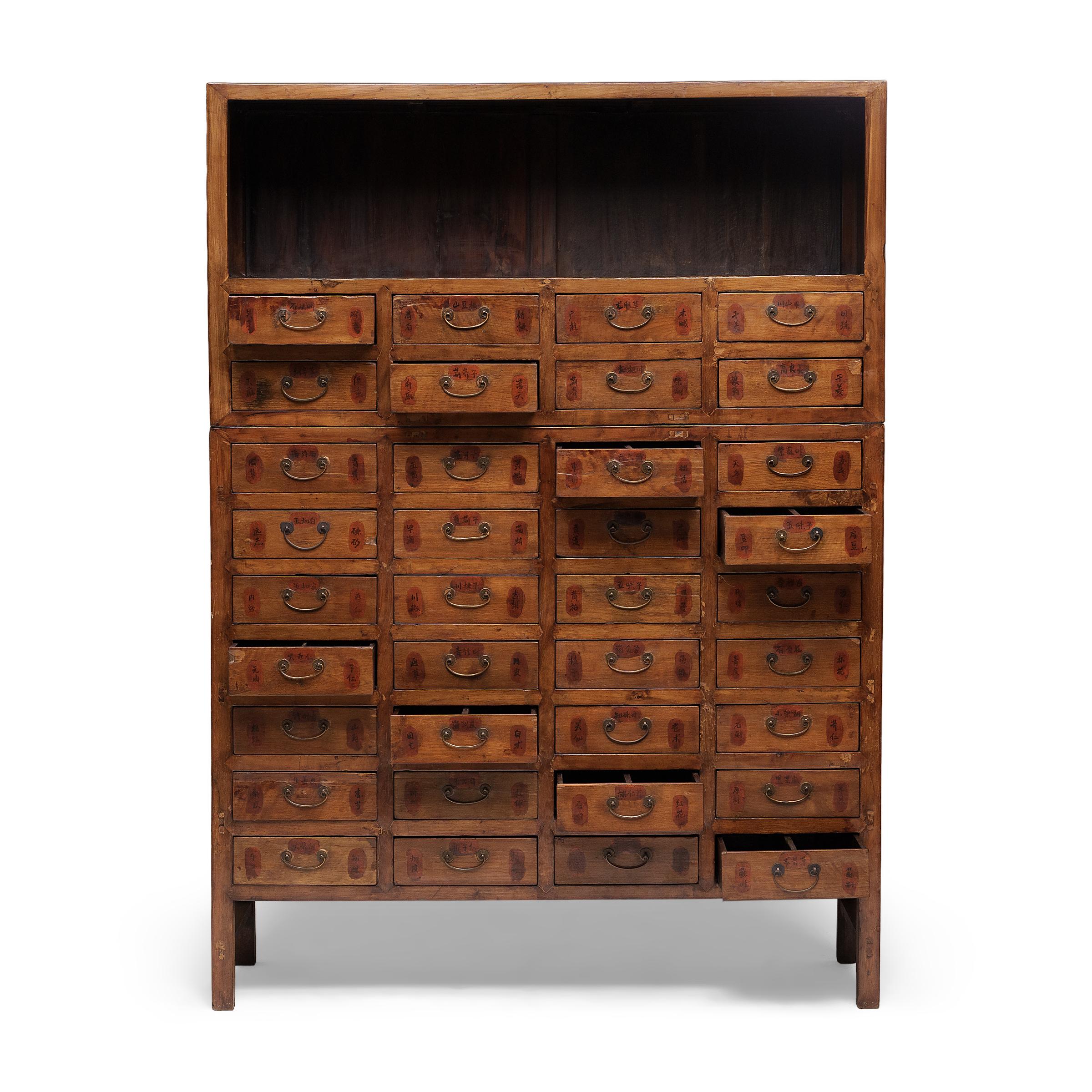 Qing Chinese Herbal Apothecary Compound Cabinet, c. 1850