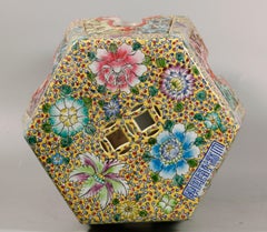 Chinese hexagonal porcelain garden seat