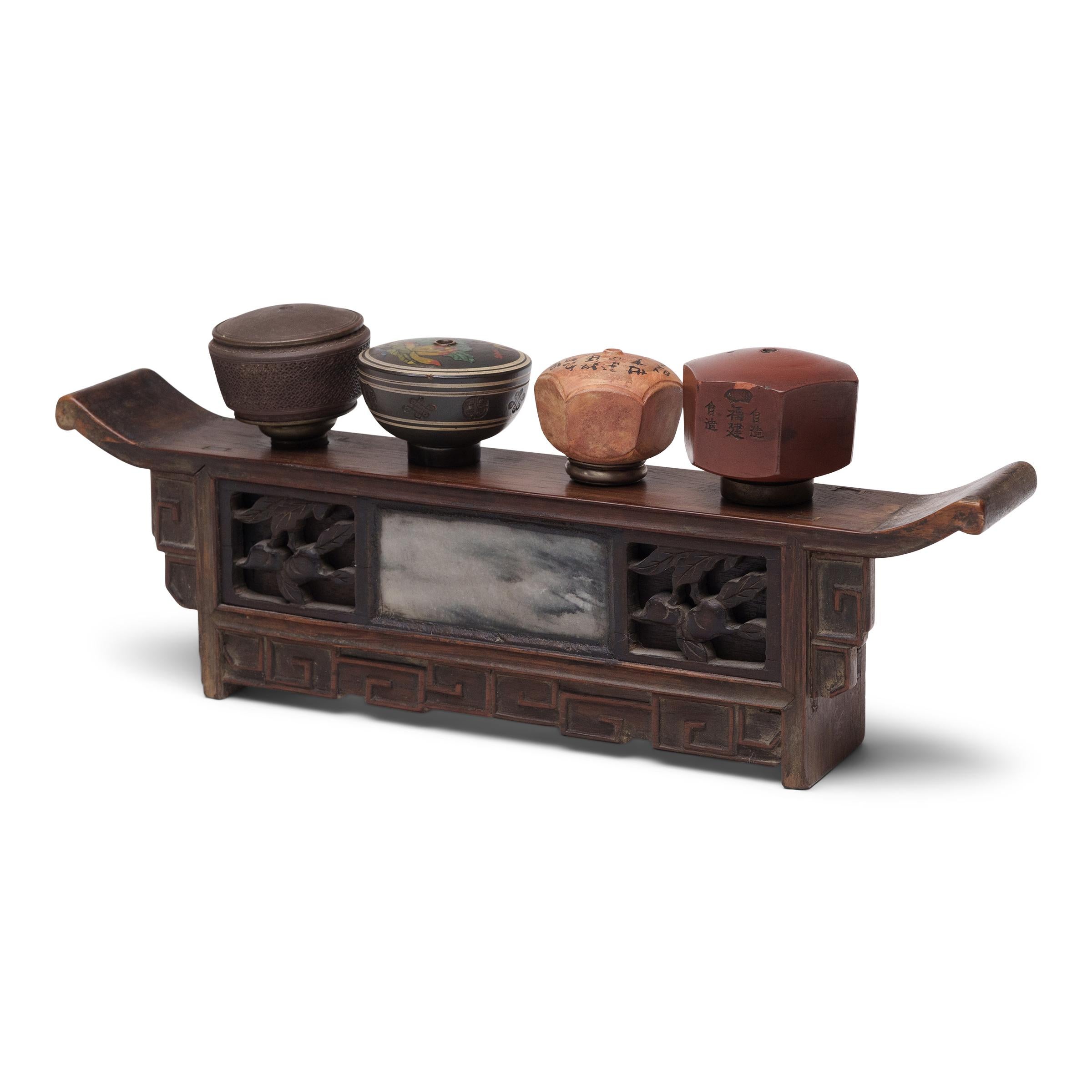 Chinese Hexagonal Red Clay Opium Pipe Bowl, c. 1900 In Good Condition In Chicago, IL