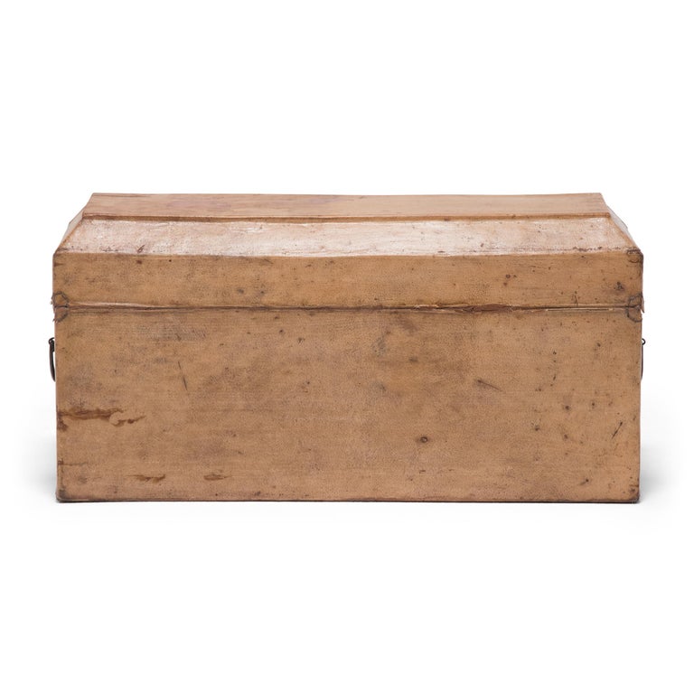 Minimalist Chinese Hide Document Box, c. 1850 For Sale